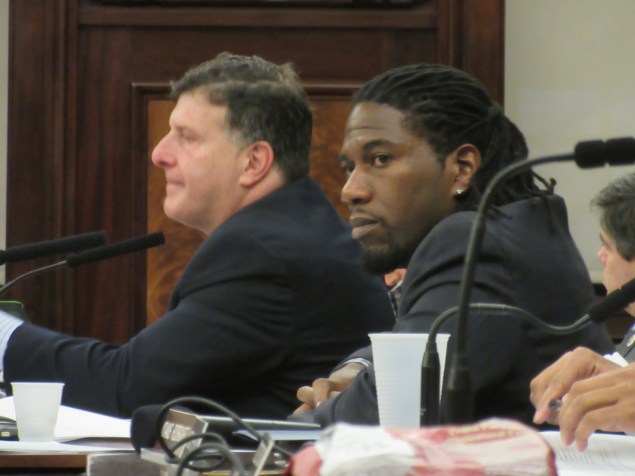 Councilman Jumaane Williams, right, with Zoning and Franchises Subcomittee Chairman Mark Weprin (Photo: Will Bredderman).