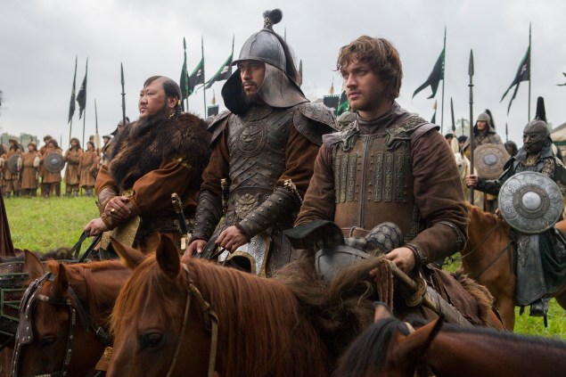 Benedict Wong, Uli Latukefu and Lorenzo Richelmy in Marco Polo. (Phil Bray for Netflix)