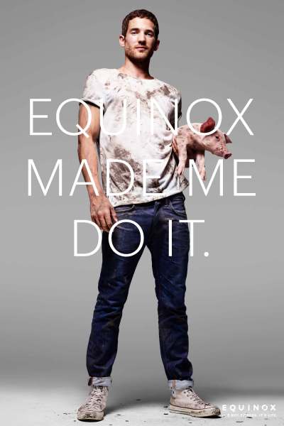 A man with a piglet. (Photo via Equinox)