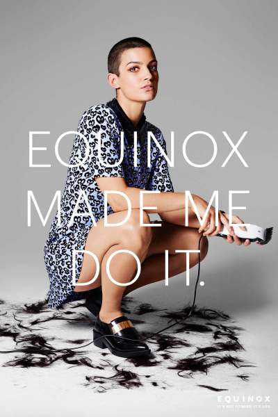 A woman with a freshly shaved head, shot by Rankin. (Photo via Equinox)