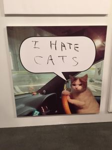 Self loathing at Zach Feuer gallery: the most epic cat art you will ever see by Mark Flood.