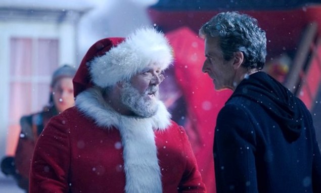Peter Capaldi as the Doctor, meeting Santa. (BBC)