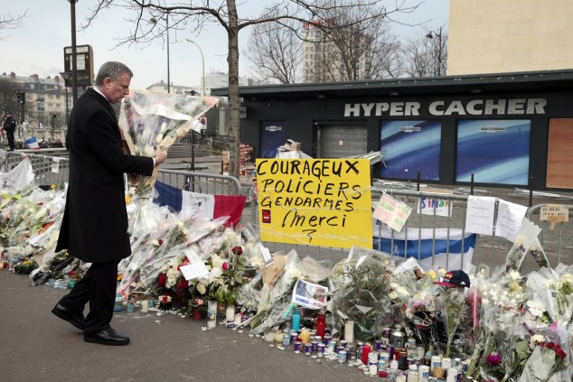 Mayor Bill de Blasio is Paris today. (Photo: JOEL SAGET/AFP/Getty Images)
