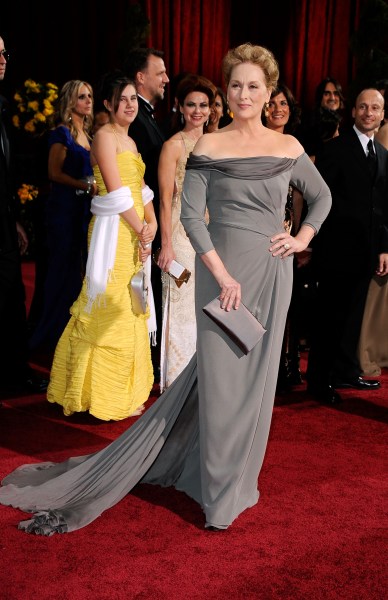 Meryl Streep favors gowns that are as formidable as her acting talent. Here she is in Alberta Ferretti in 2009. (Photo via Getty)