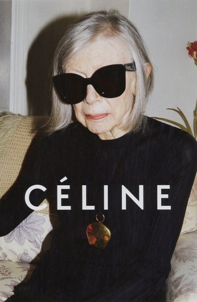Joan Didion poses for Céline