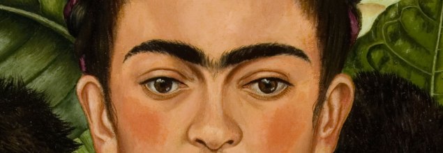 Detail from Self-Portrait with Thorn Necklace and Hummingbird, 1940, by Frida Kahlo, which will be on display at the New York Botanical Garden.