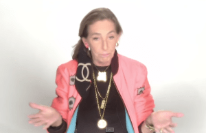 Carlyne Cerf de Dudzeele waxing poetic on YouTube.