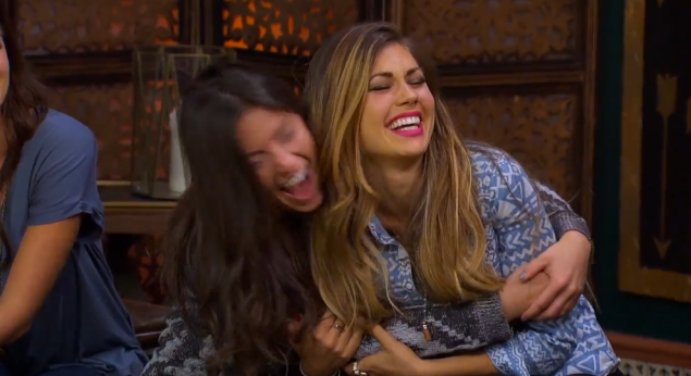 They pretend to laugh at Jimmy Kimmel's bad jokes together!