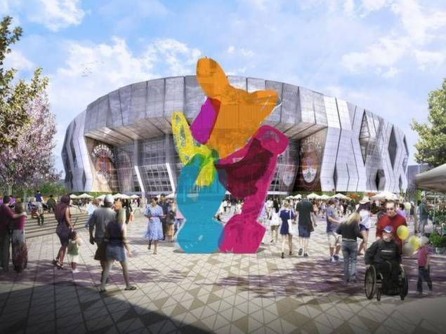 A rendering of the sculpture by Jeff Koons. (Courtesy the Sacramento Kings)