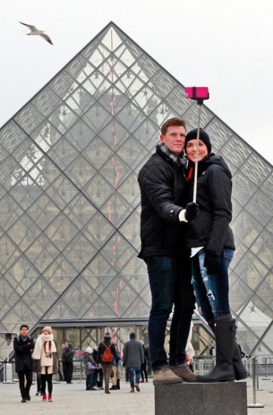 Selfie Stick at the Louvre. (Photo courtesy Remy De La Mauviniere/Associated Press)