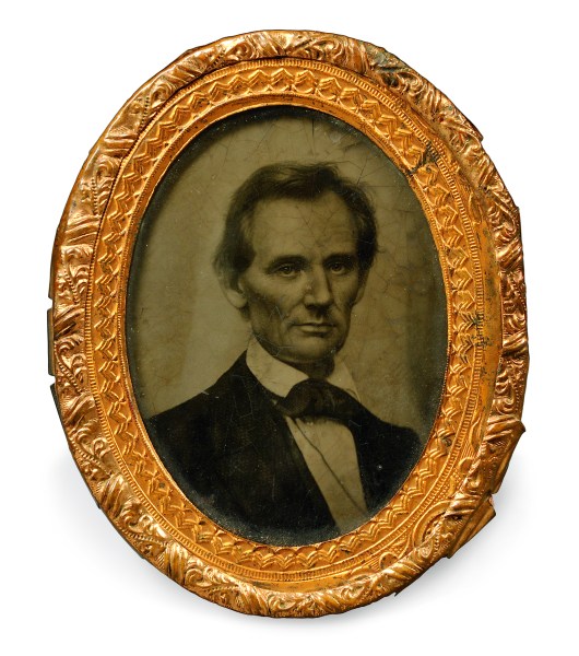 An Abraham Lincoln campaign button is up for auction this Sunday in Boston (Photo: Skinner)