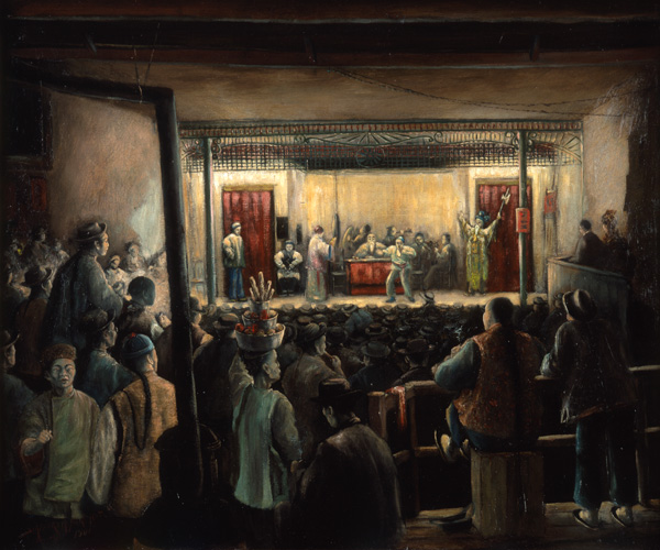 Stafford Mantle Northcote, Chinese Theatre, NYC, 1900. Oil on linen. (Photo: New-York Historical Society, Gift of George A. Zabriskie)