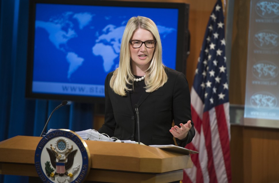 US State Department Deputy Spokesperson Marie Harf speaks about the killing of American journalist James Foley by Islamic militants, as she holds the daily press briefing at the US State Department in Washington, DC, August 20, 2014.