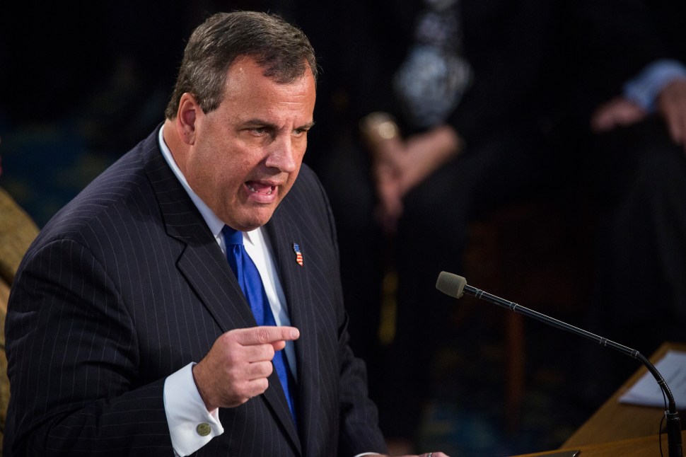 TRENTON, NJ - Governor Chris Christie gives the annual State of the State address on January 13, 2015. The news is not great for a presidential aspirant. New Jersey taxes remain among the highest in the nation and the state has endured eight credit downgrades during Christie's five years in office. (Andrew Burton/Getty Images)