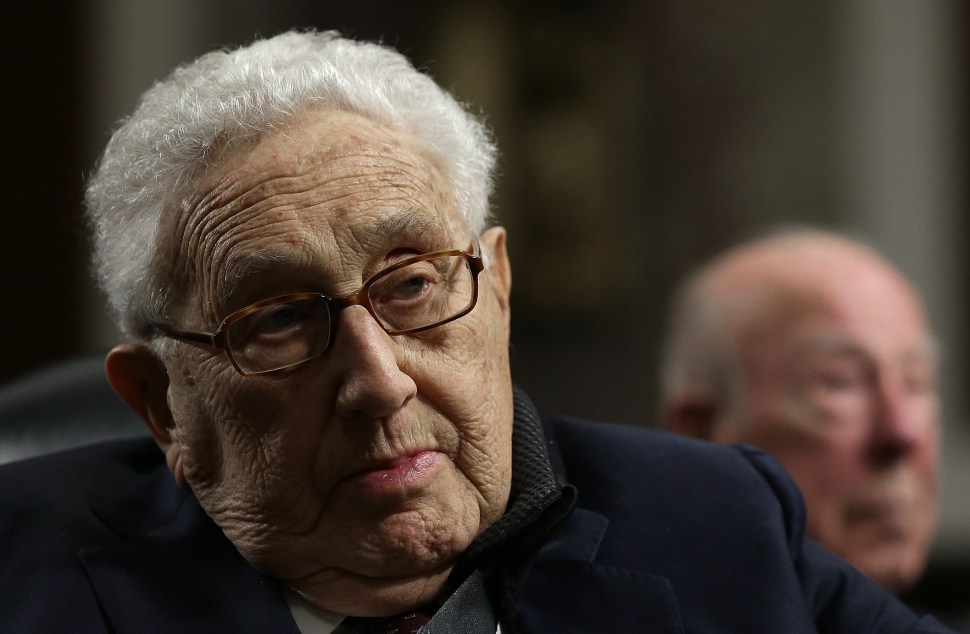According to sources, Jeb Bush has won the "Henry Kissinger sweepstakes," earning the former Secretary of State's support as candidates vie to enhance their foreign policy credentials—and their warchests. (Win McNamee/Getty Images)