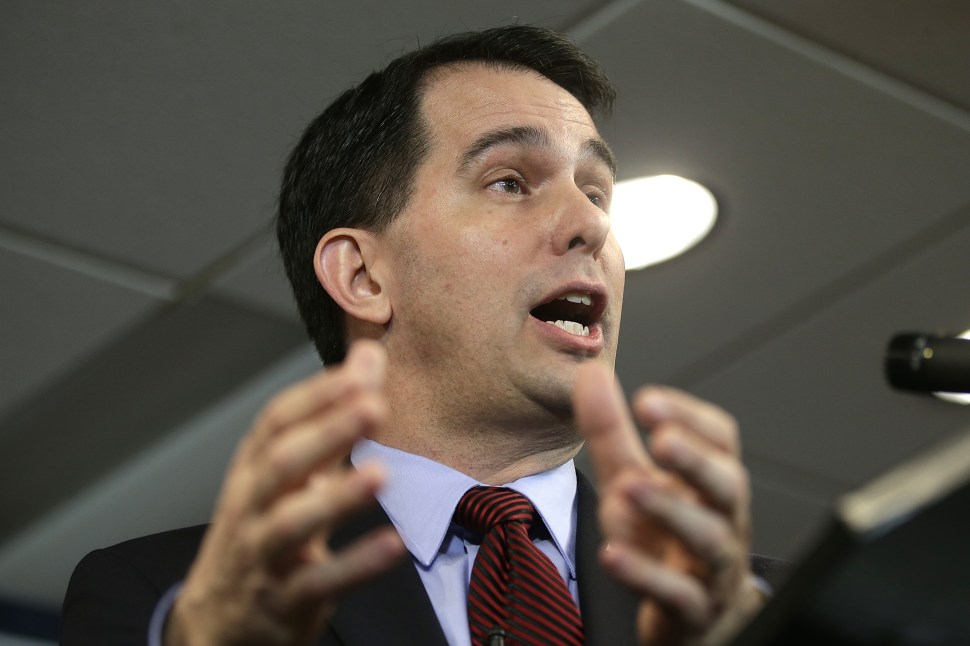 Wisconsin Gov. Scott Walker packed four different Manhattan events in 24 hours yesterday and today (Win McNamee/Getty Images).