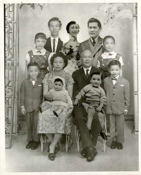 Low family portrait, ca. 1961. Courtesy of Museum of Chinese in America (MOCA) Collection.