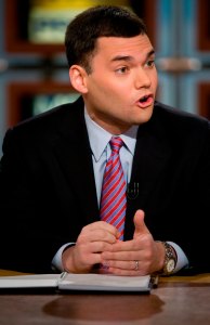 Peter Beinart speaks during a taping of Meet the Press March 30, 2008 in Washington, DC.  (Brendan Smialowski/Getty Images)