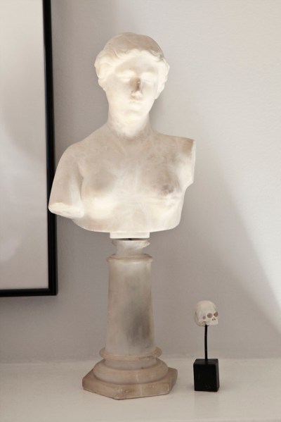 An antique bust and new skull. Photo: Celeste Sloman/New York Observer