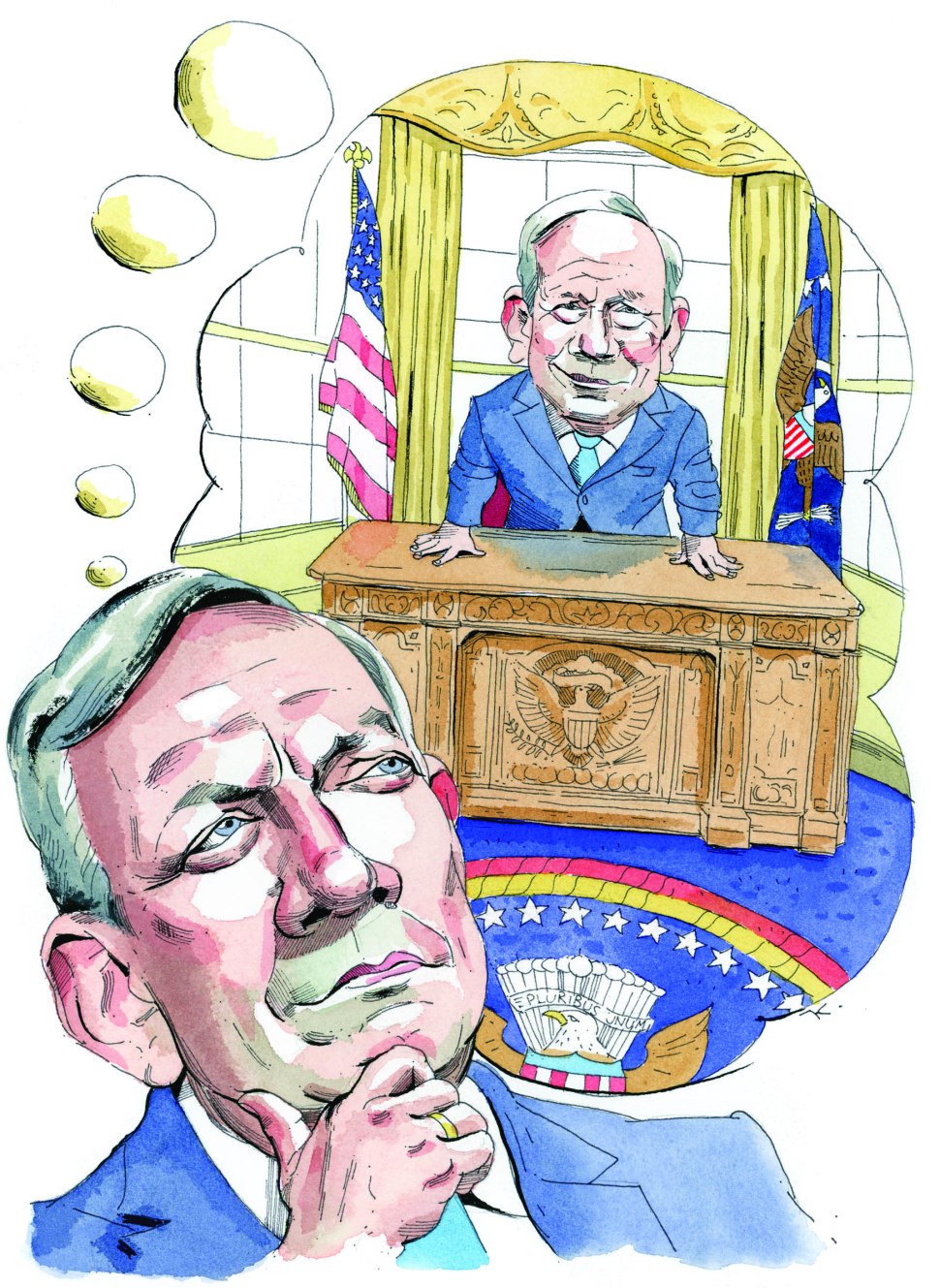 George Pataki would make a more formidable Republican candidate than many seem to appreciate. (Illustration by Paul Kisselev for New York Observer)