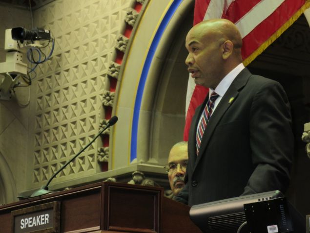Assembly Speaker Carl Heastie upon his election in February (Photo: Will Bredderman for Observer).