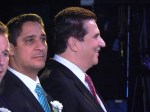 Honduran-American Essex County Freeholder Rolando Bobadilla, left, with DiVincenzo.