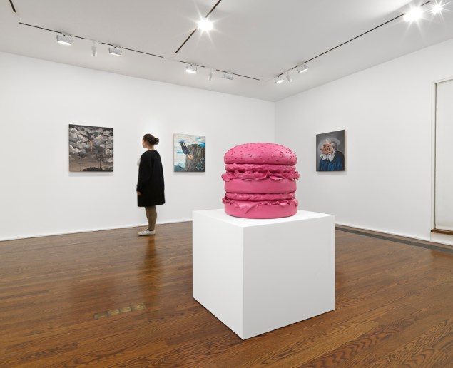 installation view of “Djordje Ozbolt: More paintings about poets and food” at Hauser & Wirth uptown.  (Photograph by Genevieve Hanson/ Courtesy the artist and Hauser & Wirth)