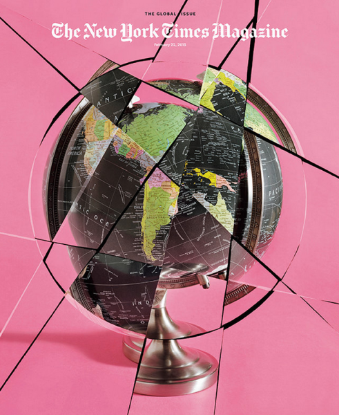 A cover of the "Global Issue" of the redesigned New York Times Magazine.