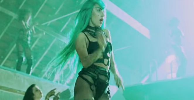 Lady Gaga wears Zana Bayne in her "Yoü and I" music video (Screengrab: YouTube).