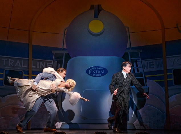 Left to right: Andy Karl, Kristin Chenoweth and Peter Gallagher. (Photo: Joan Marcus)