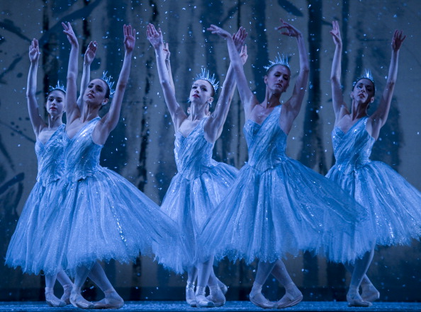 WASHINGTON, DC - DECEMBER 8: "Snowflake" dancers in American Ballet Theater's dress rehearsal of "The Nutcracker" at The Kennedy Center in Washington, DC on on December 8, 2011. The show runs from December 8th thru 11th. (Photo by Linda Davidson/The Washington Post via Getty Images)