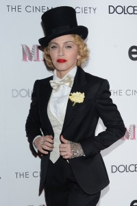 Madonna at the premiere of her MDNA world tour movie in 2013. The event was co-sponsored by Dolce & Gabbana (Photo: Getty).