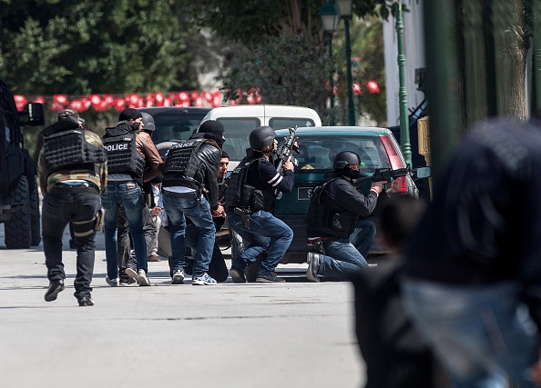 TUNIS, TUNISIA -Security measures are taken outside the National Bardo Museum, near the country's parliament in Tunis, when gunmen take tourists hostage on Wednesday, March 18, 2015. (Photo by Amine Landoulsi/Anadolu Agency/Getty Images)