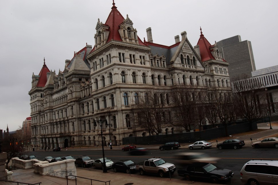  The New York State Capitol is seen March 16, 2008 in Albany, New York. Lt. Gov. David Paterson will be sworn in here on March 17, replacing Gov. Eliot Spitzer who resigned last week in a prostitution scandal. (Photo by Chris Hondros/Getty Images)