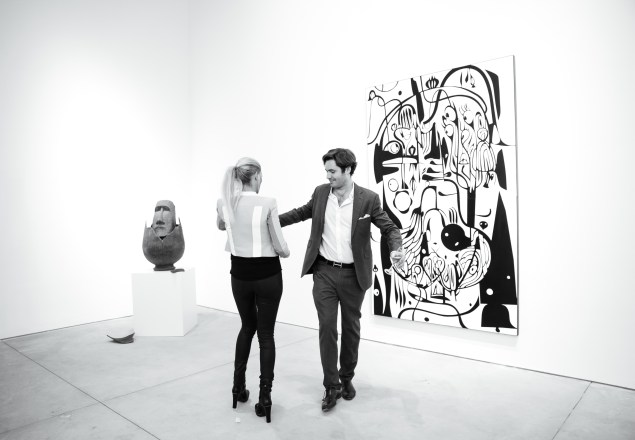 Elodie Taittinger and Richard Taittinger at the opening of Richard Taittinger gallery. (Courtesy Billy Farrell)