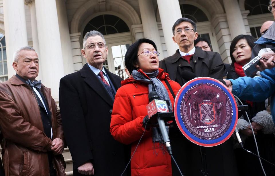Councilwoman Margaret Chin with Asian-American community leaders and former Assembly Speaker Sheldon Silver (Photo: Facebook).
