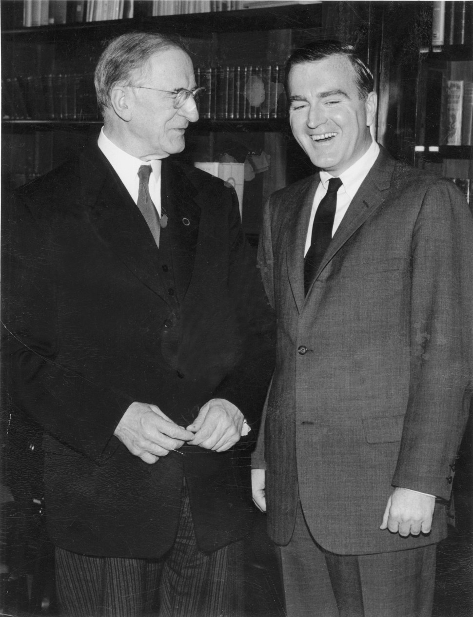 Eamon de Valera. (1882 –1975). One of the dominant political figures in 20th century Ireland. His political career spanned over half a century (1917 to 1973). Served multiple terms as head of government and head of state. Shown (circa 1959) with former US Congressman Neil Gallagher whose term in office (1959-1973) coincided with deValera’s term as President of Ireland.