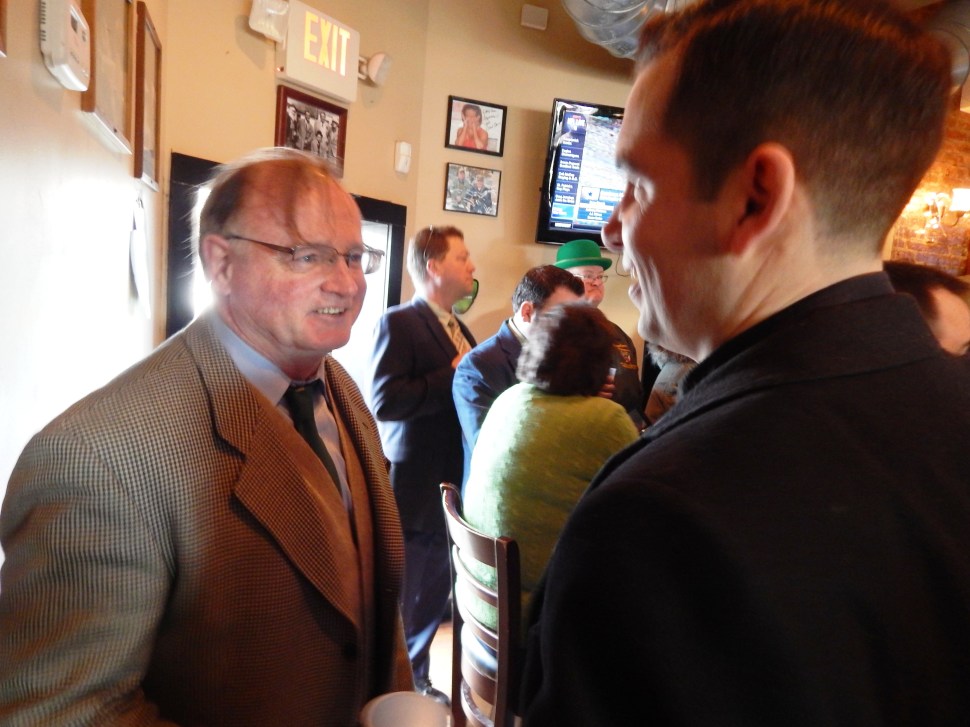 THE ENCOUNTER - Insiders described tonight as the first time former bitter rivals Fulop, right, and Healy, got together publicly to do nothing else but party.