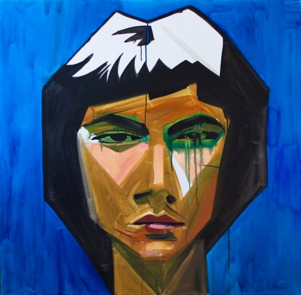 Hulda Guzmán, Portrait, 2014, acrylic on canvas 48 × 48 inches. Courtesy Lyle O. Reitzel Gallery, Santo Domingo