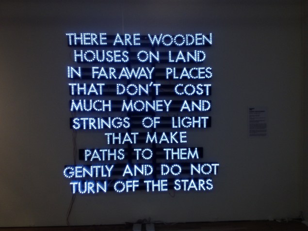 Robert Montgomery, "Wooden Houses" (2013) (Photo: Brianna McGurran).