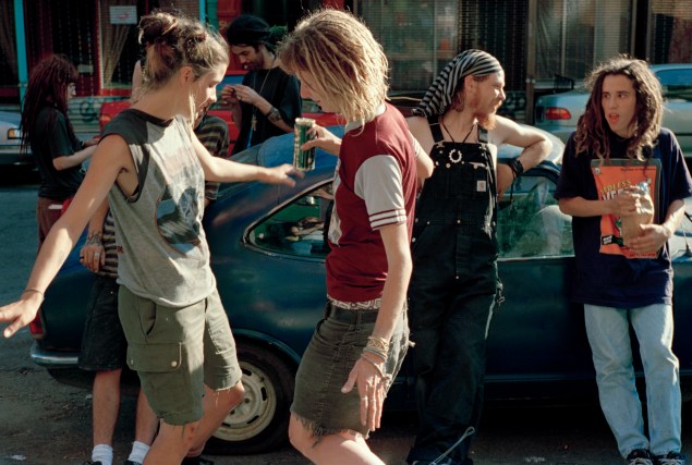 Meggin and Jill Dancing, Fifth Street Squat, 1996 (Ash Thayer).