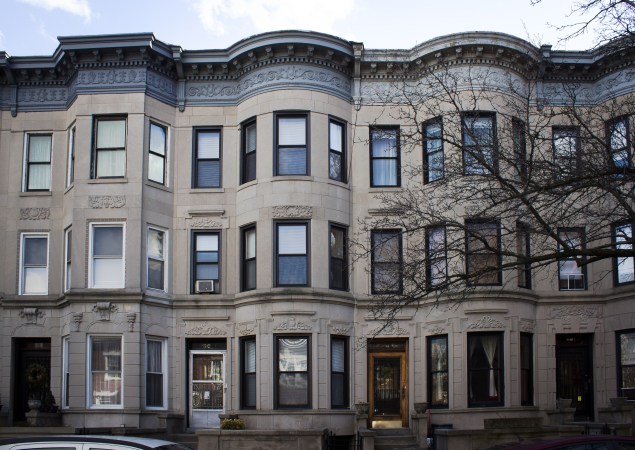 Bow-front townhouses in Prospect-Lefferts Gardens. (Cara Genovese)