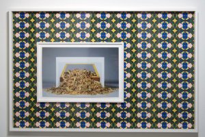 Quisqueya Henriquez, Lyubov Popova/Jackie Winsor, 2014 Ink Jet Print on Dibond (frame inside a frame), 36 ¾ x 56 inches. Courtesy Lynch Tham, New York