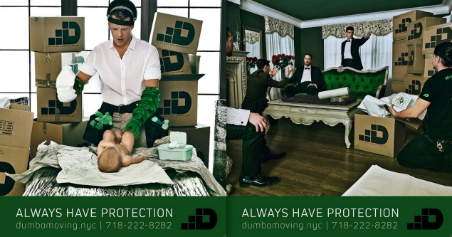 These two ads were approved to go up in the subway. (Photo: Dumbo Moving + Storage)