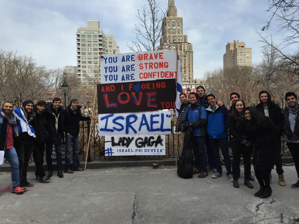 Led by Mendy Boteach, students at NYU are rallying against Israeli Apartheid Week, using a quote from Lady Gaga as inspiration (Shmuley Boteach/New York Observer)