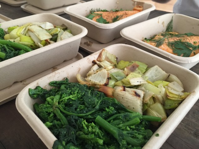 Maple's roasted vegetables and baked Arctic char. (Photo: Jordyn Taylor)