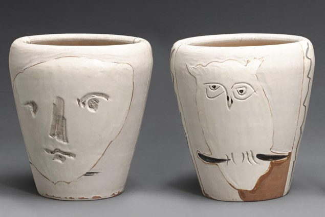 Face and Owl (A.R. 407), 1958. The pair goes on the block at Bonham's in New York May 11, with an estimate of $20,000-$30,000