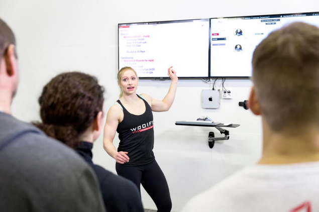 Wodify replaces the whiteboards commonly found in CrossFit gyms with TV screens. (Photo: Wodify)