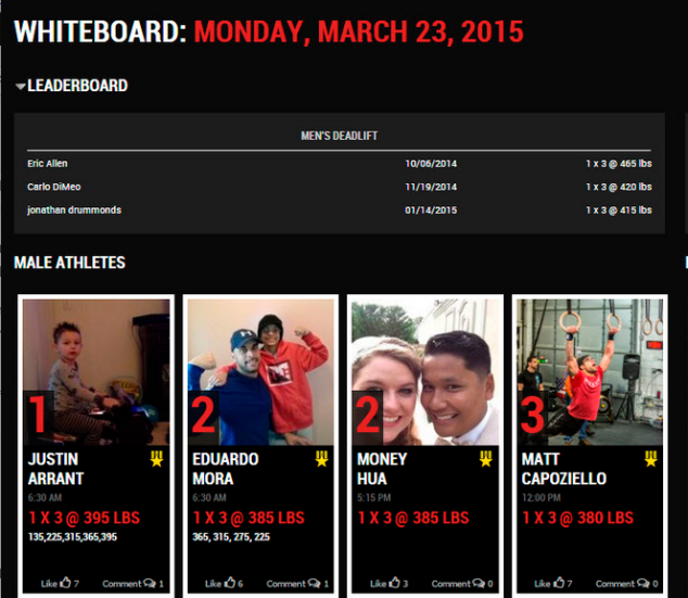 Wodify lets boxes keep track of their daily leaderboards. (Photo: Wodify)