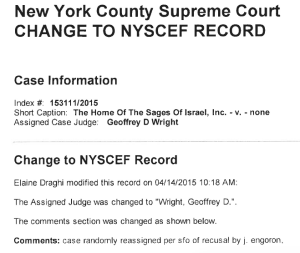 After declining to issue a routine adjournment last week, the judge suddenly recused himself this morning—24 hours before the planned hearing.